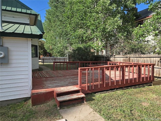 104 Joe S Chavez Dr, La Jara, CO 81140 - wooden terrace featuring a fenced backyard