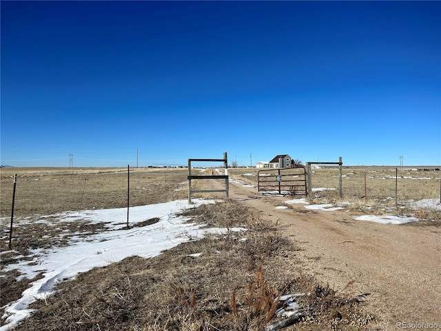 view of road featuring a rural view