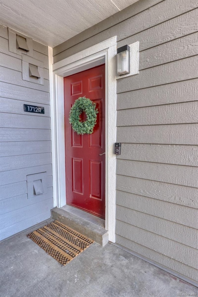 view of doorway to property