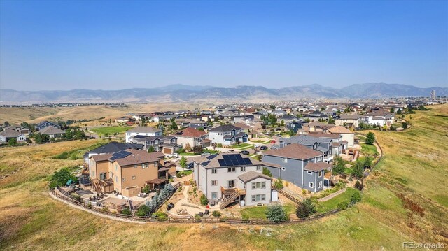 bird's eye view with a mountain view