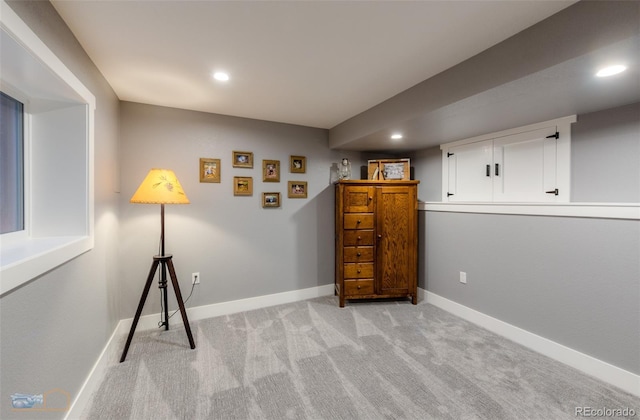 14533 W 69th Pl, Arvada, CO 80004 - interior space featuring light carpet, recessed lighting, and baseboards