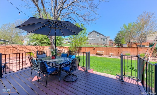 14533 W 69th Pl, Arvada, CO 80004 - wooden deck featuring outdoor dining space