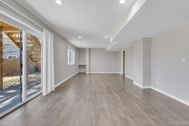 empty room featuring light wood-type flooring