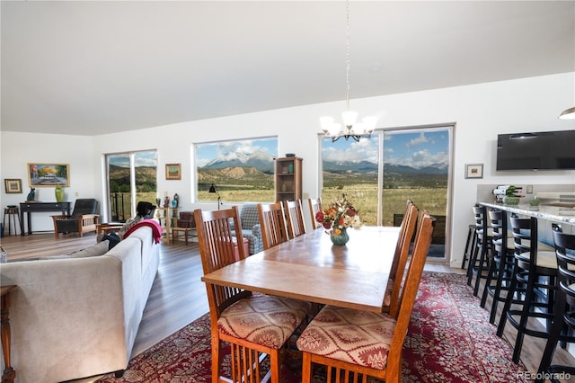11865 Rangeview Cir, Salida, CO 81201 - dining area with a chandelier, healthy amount of natural light, and wood finished floors