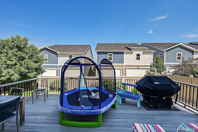 deck featuring grilling area