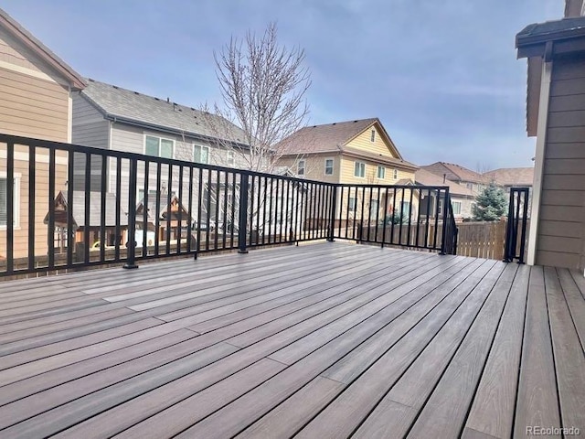 deck featuring a residential view