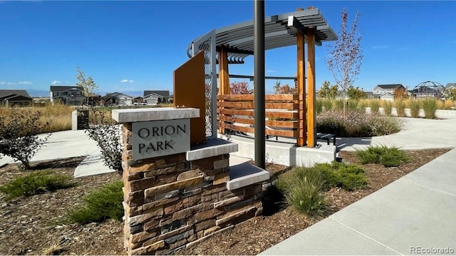 view of community sign