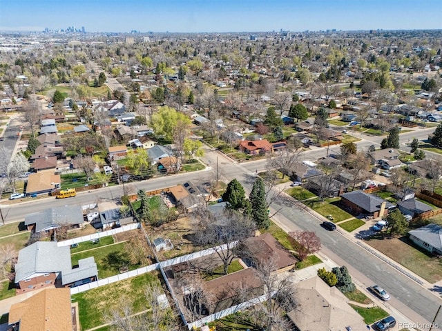 drone / aerial view with a residential view