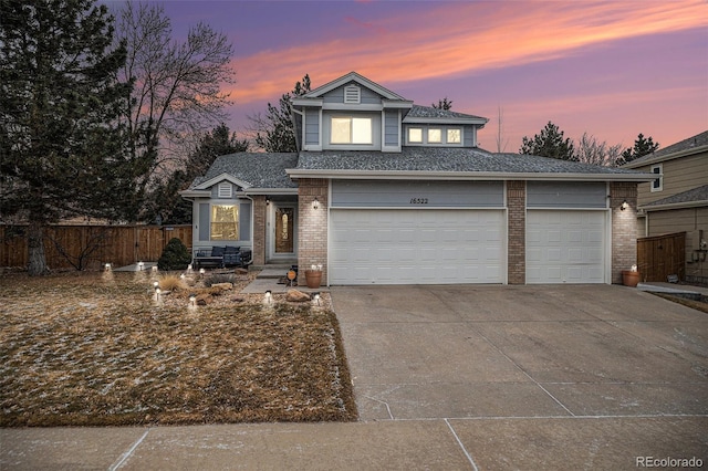 front facade featuring a garage