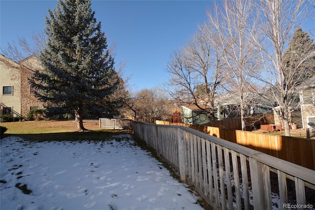 view of snowy yard