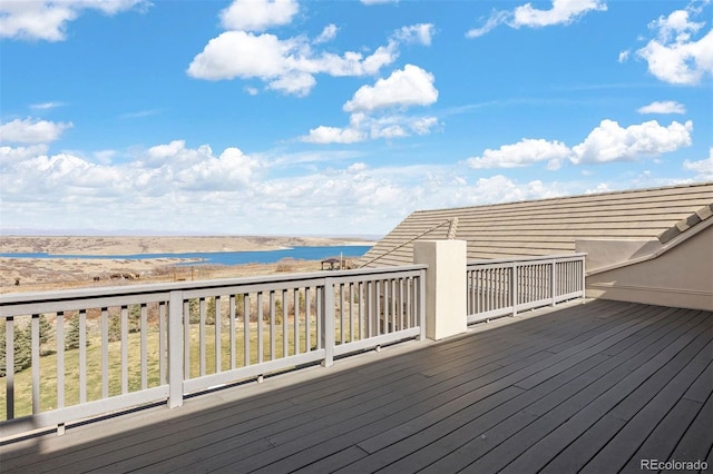 7615 Lemon Gulch Way, Castle Rock, CO 80108 - wooden deck featuring a water view