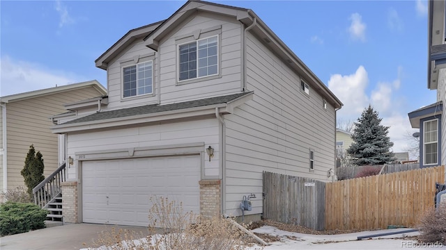 exterior space featuring a garage