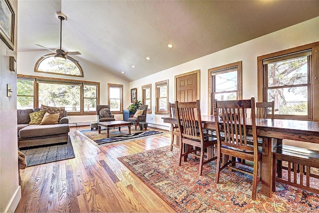 587 21 1/8 Rd, Grand Junction, CO 81507 - dining area with recessed lighting, ceiling fan, a healthy amount of sunlight, and wood finished floors