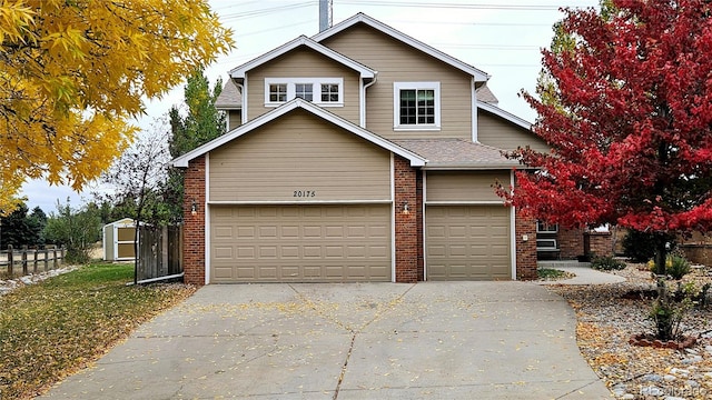 view of front facade with a garage