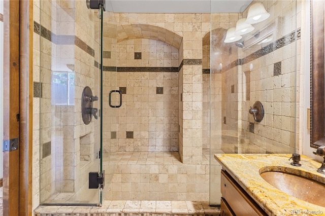1196 N Grant St Unit 106, Denver, CO 80203 - bathroom with a stall shower and vanity