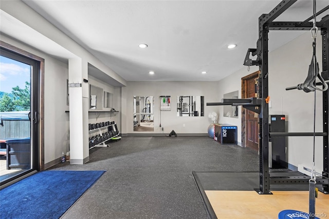 4477 Independence Trl, Evergreen, CO 80439 - workout area with recessed lighting and baseboards