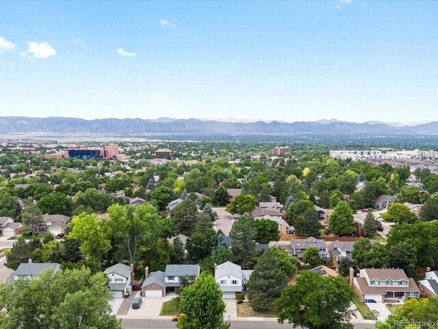 7554 S Ogden Way, Centennial, CO 80122 - aerial view of residential area with mountains
