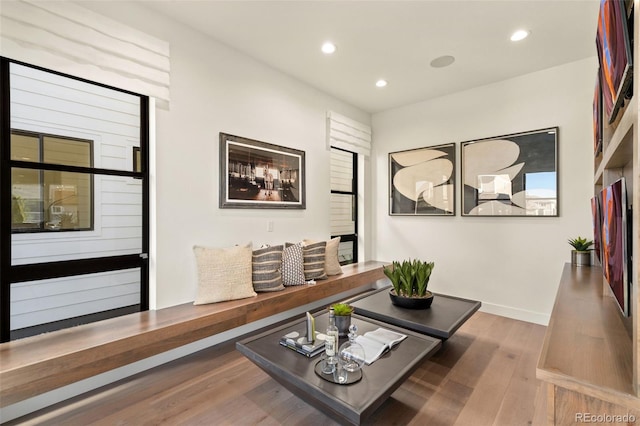 interior space featuring dark wood-type flooring