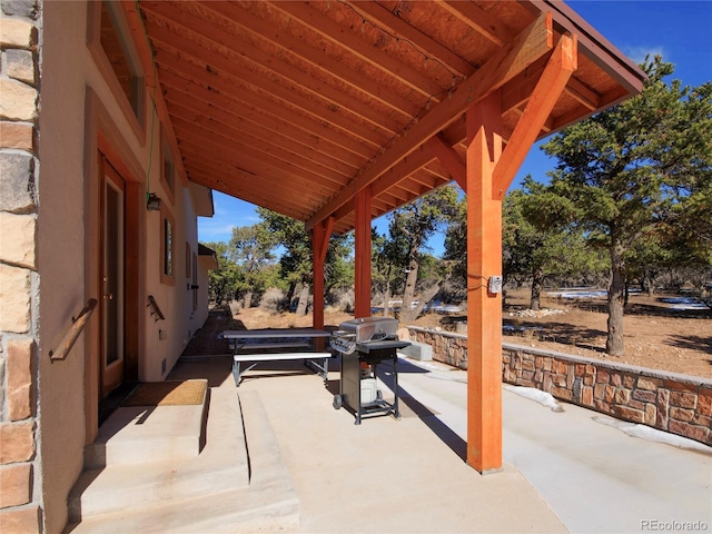 view of patio / terrace featuring grilling area