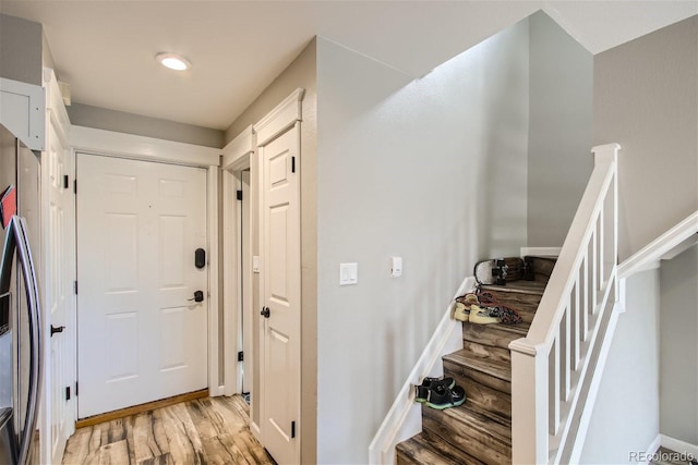 foyer featuring light hardwood / wood-style flooring