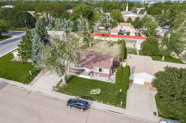 bird's eye view featuring a residential view