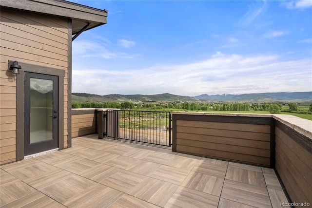 balcony with a mountain view