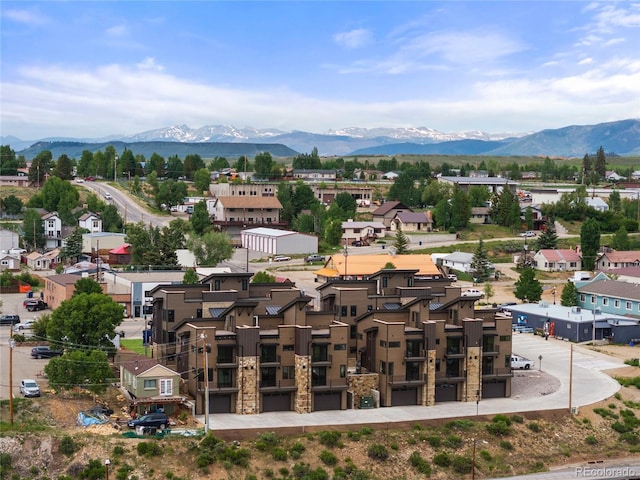 aerial view featuring a mountain view