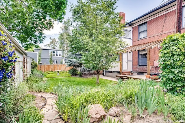 view of yard with fence