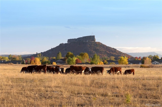 mountain view with a rural view