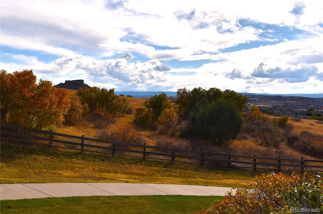 exterior space with a rural view