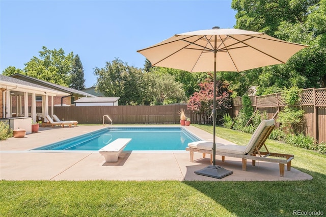 3025 S Norman Ct, Denver, CO 80224 - view of swimming pool featuring a fenced backyard and a patio area