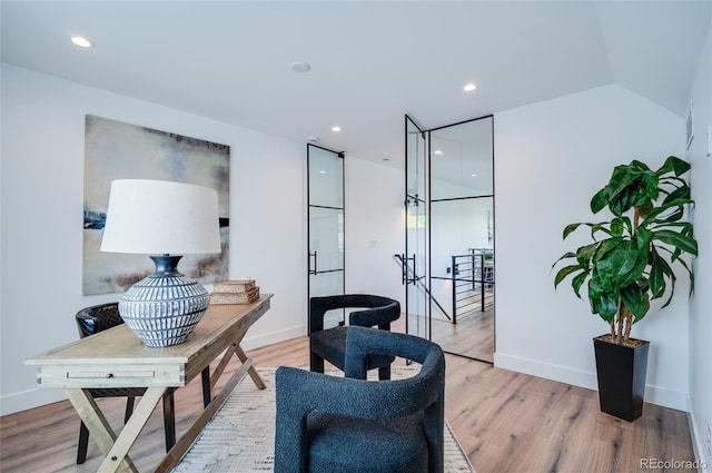 4476 Utica St, Denver, CO 80212 - office area featuring light wood-style floors, recessed lighting, and baseboards