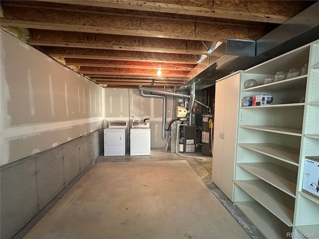 374 Krypton Ct, Loveland, CO 80537 - unfinished below grade area featuring separate washer and dryer and electric water heater
