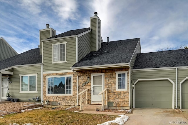 view of front of house with a garage