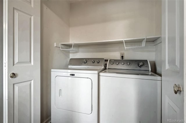 laundry area featuring washer and dryer