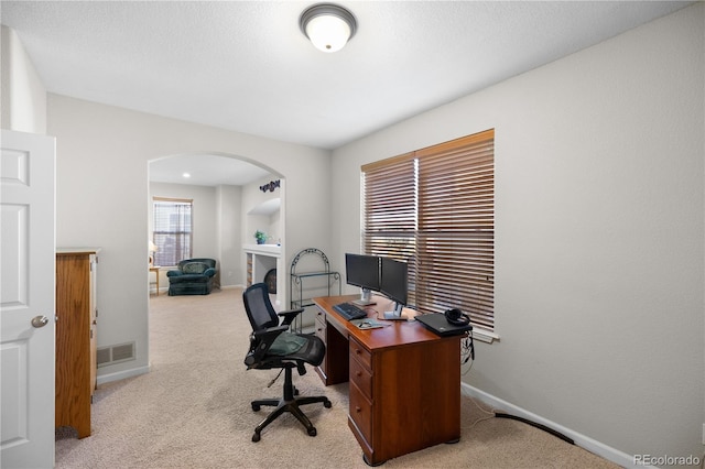 view of carpeted office