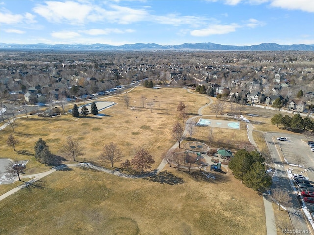 bird's eye view featuring a mountain view