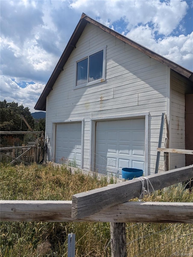 view of garage