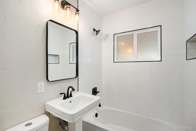 5100 Clay St, Denver, CO 80221 - full bathroom with toilet, shower / tub combination, and a sink