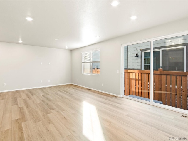 empty room featuring light wood-type flooring