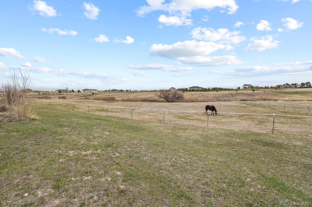 view of yard featuring a rural view