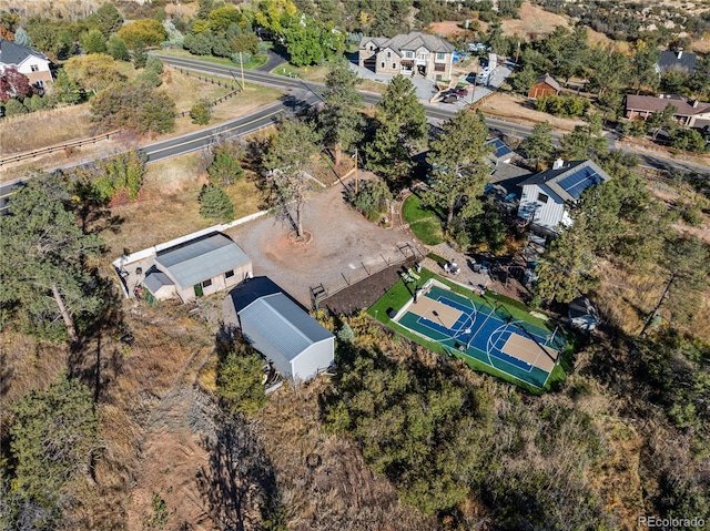 aerial view with a residential view