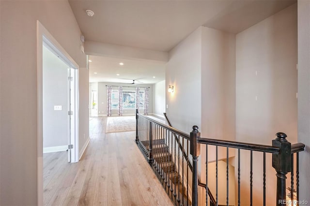 corridor featuring light hardwood / wood-style flooring