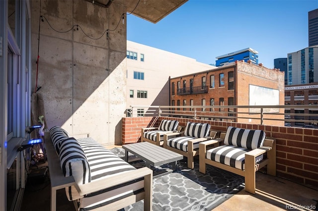 balcony featuring outdoor lounge area