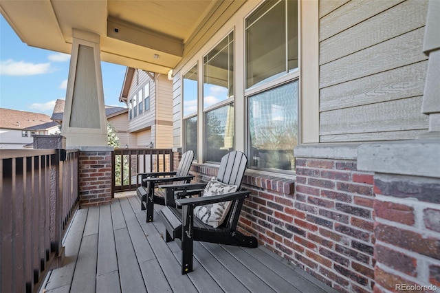 wooden terrace with covered porch