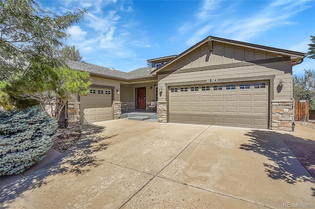 view of front of home with a garage