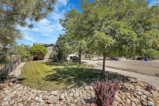 view of yard featuring fence