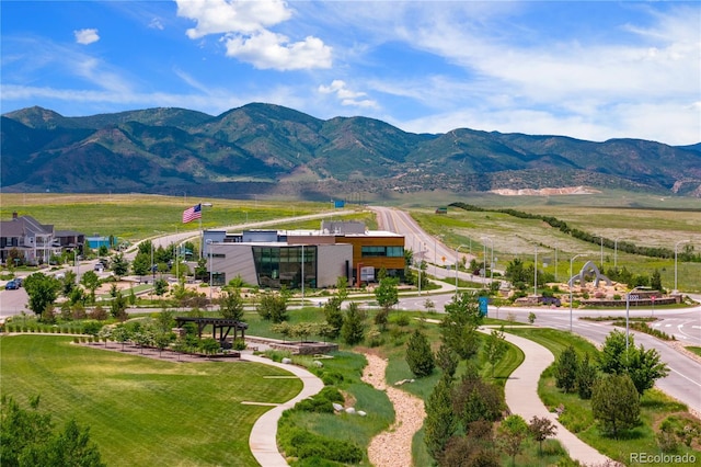 exterior space featuring a mountain view