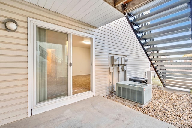 view of patio / terrace with central air condition unit