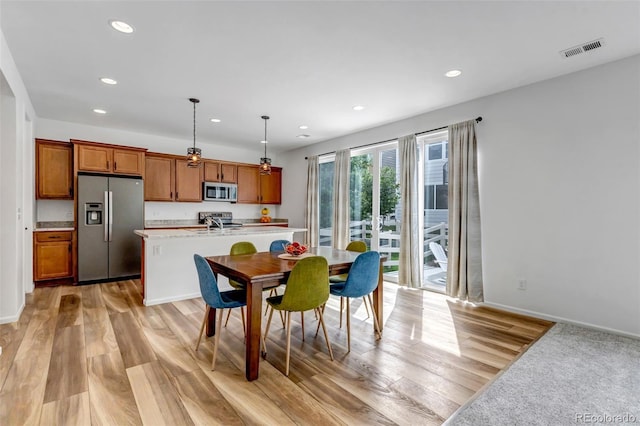 3599 Makley Cir, Castle Rock, CO 80104 - dining area featuring recessed lighting and light wood finished floors